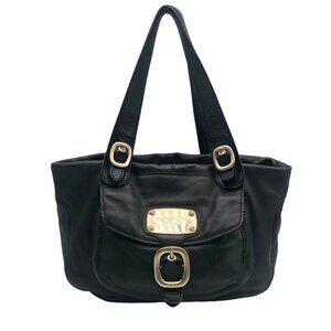 Michael Kors Black Pebbled Leather Hudson Downtown Tote Bag